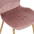 Scaun Jelour, Catifea, Picioare Metalice, Roz, 46x60x84 cm, foto produs 6