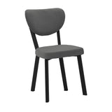 Scaun Joley Gri inchis catifea-negru metal, 45x39x86 cm