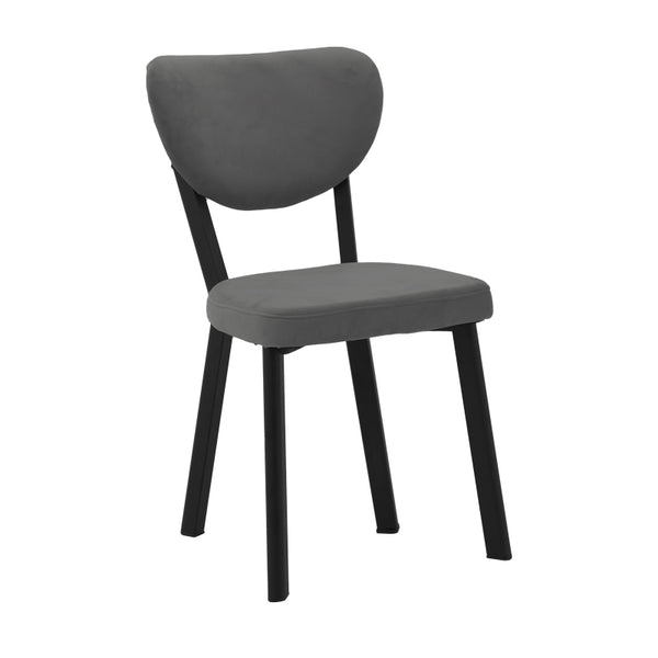 Scaun Joley Gri inchis catifea-negru metal, 45x39x86 cm
