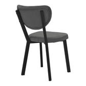 Scaun Joley Gri inchis catifea-negru metal, 45x39x86 cm, imagine suplimentara