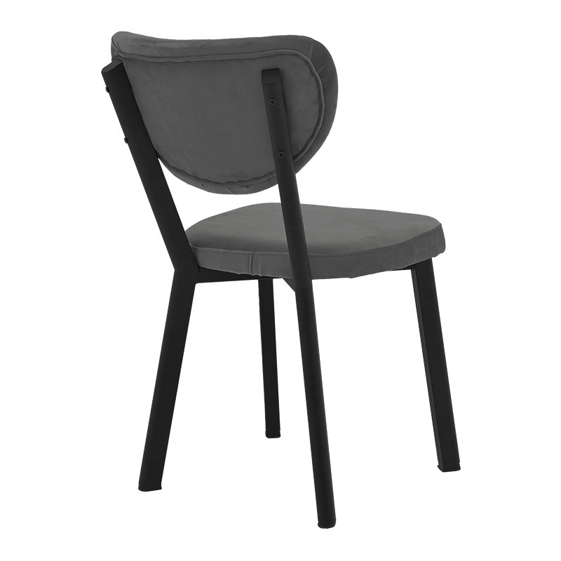 Scaun Joley Gri inchis catifea-negru metal, 45x39x86 cm, imagine suplimentara