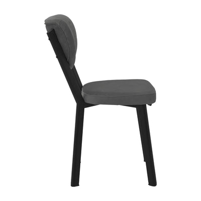 Scaun Joley Gri inchis catifea-negru metal, 45x39x86 cm, detaliu produs