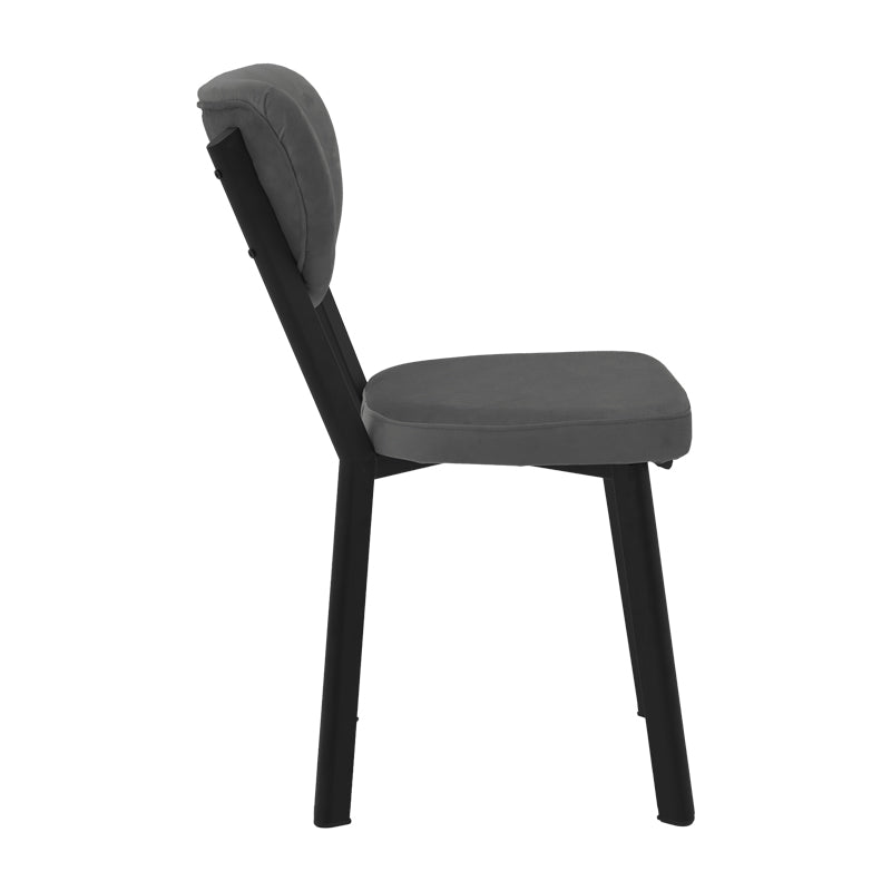 Scaun Joley Gri inchis catifea-negru metal, 45x39x86 cm, detaliu produs