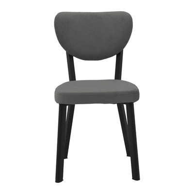 Scaun Joley Gri inchis catifea-negru metal, 45x39x86 cm, perspectiva suplimentara
