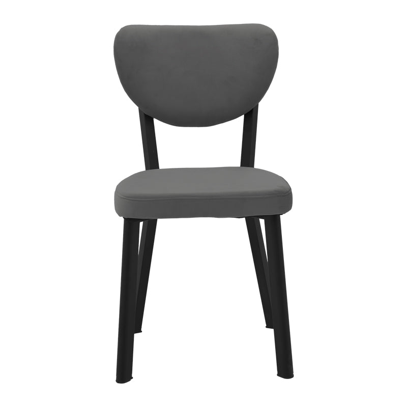 Scaun Joley Gri inchis catifea-negru metal, 45x39x86 cm, perspectiva suplimentara
