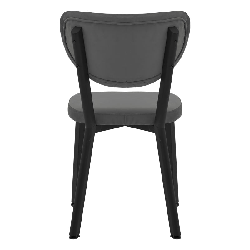 Scaun Joley Gri inchis catifea-negru metal, 45x39x86 cm, foto produs