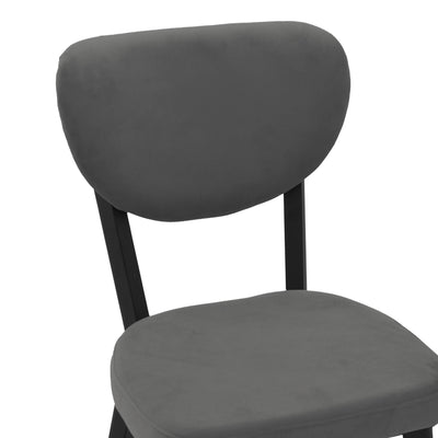 Scaun Joley Gri inchis catifea-negru metal, 45x39x86 cm, foto produs 6