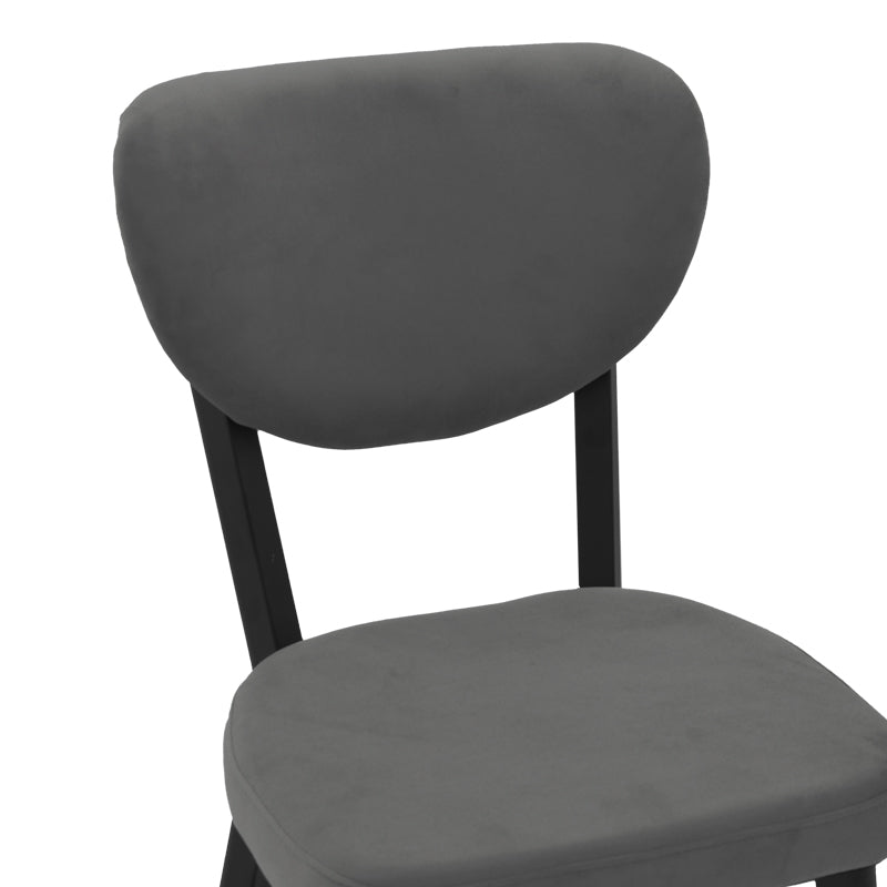 Scaun Joley Gri inchis catifea-negru metal, 45x39x86 cm, foto produs 6
