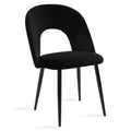 Scaun Jonah cu tapiterie de catifea, Catifea, Picioare negre, 45x45x85 cm