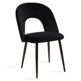 Scaun Jonah cu tapiterie de catifea, Catifea, Picioare, negre, 45x45x85 cm