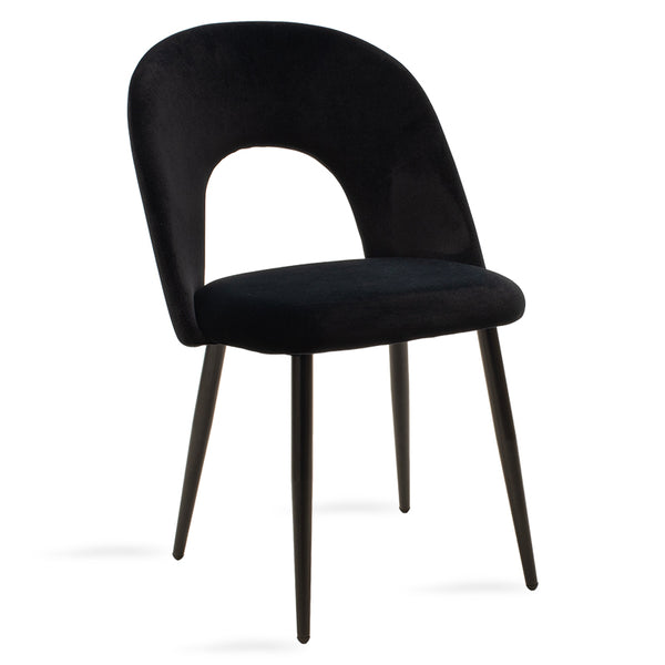 Scaun Jonah cu tapiterie de catifea, Catifea, Picioare, negre, 45x45x85 cm
