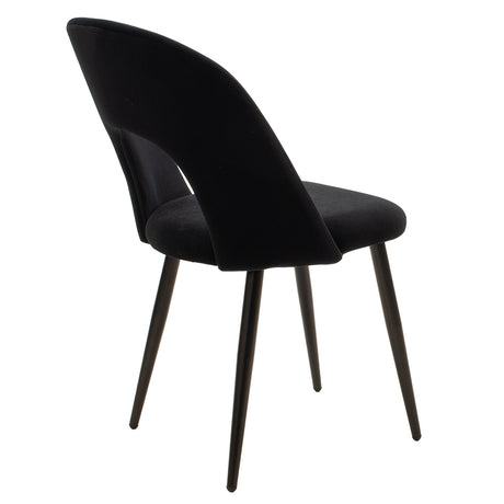 Scaun Jonah cu tapiterie de catifea, Catifea, Picioare, negre, 45x45x85 cm