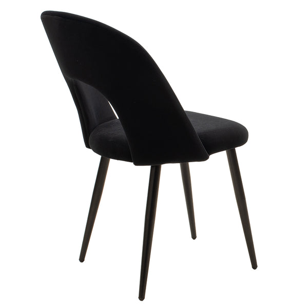 Scaun Jonah cu tapiterie de catifea, Catifea, Picioare, negre, 45x45x85 cm