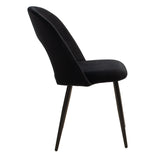 Scaun Jonah cu tapiterie de catifea, Catifea, Picioare, negre, 45x45x85 cm