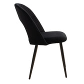 Scaun Jonah cu tapiterie de catifea, Catifea, Picioare, negre, 45x45x85 cm, detaliu produs