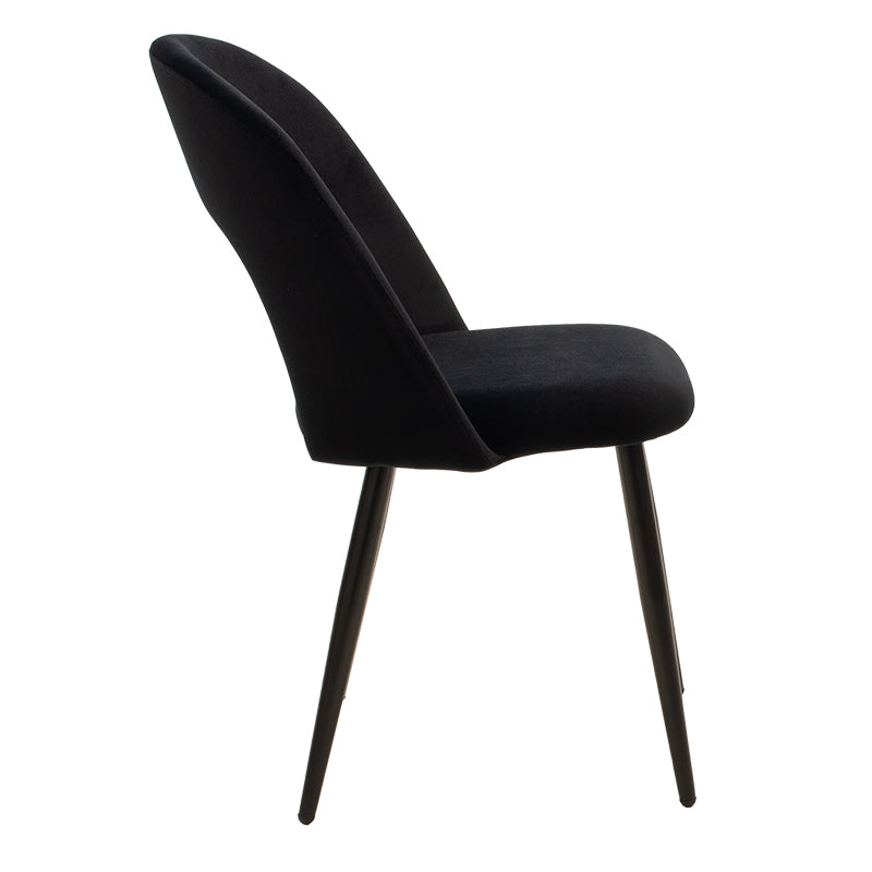 Scaun Jonah cu tapiterie de catifea, Catifea, Picioare, negre, 45x45x85 cm, detaliu produs