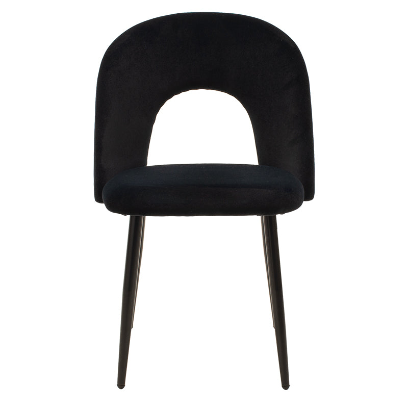 Scaun Jonah cu tapiterie de catifea, Catifea, Picioare, negre, 45x45x85 cm