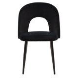 Scaun Jonah cu tapiterie de catifea, Catifea, Picioare, negre, 45x45x85 cm
