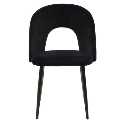 Scaun Jonah cu tapiterie de catifea, Catifea, Picioare, negre, 45x45x85 cm, perspectiva suplimentara