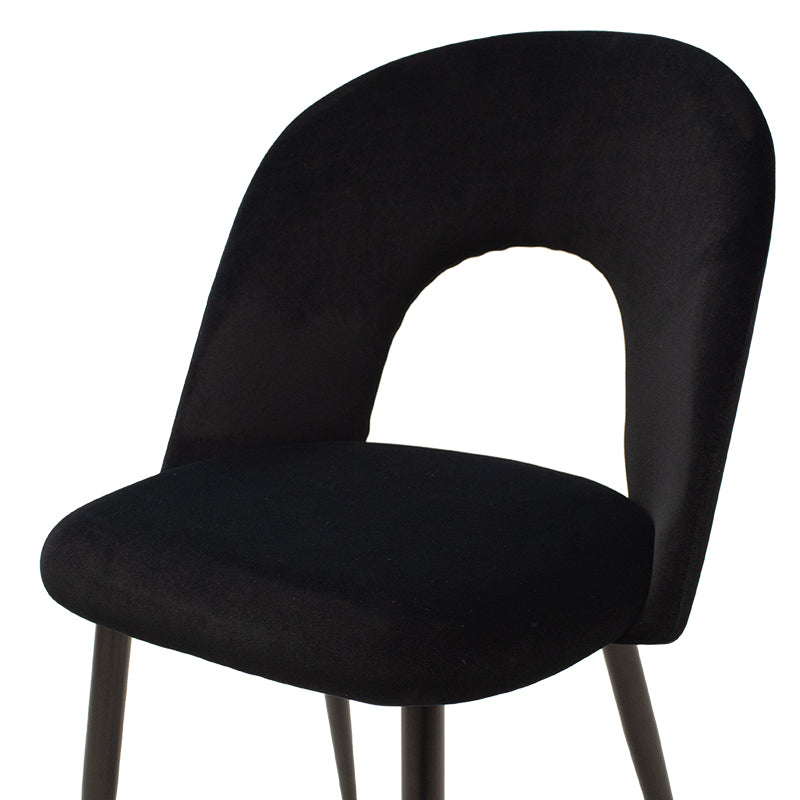 Scaun Jonah cu tapiterie de catifea, Catifea, Picioare, negre, 45x45x85 cm