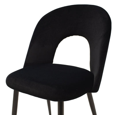 Scaun Jonah cu tapiterie de catifea, Catifea, Picioare, negre, 45x45x85 cm, foto produs
