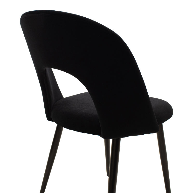 Scaun Jonah cu tapiterie de catifea, Catifea, Picioare, negre, 45x45x85 cm