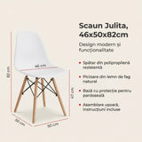 Scaun Julita, 46x50x82 cm - Alb