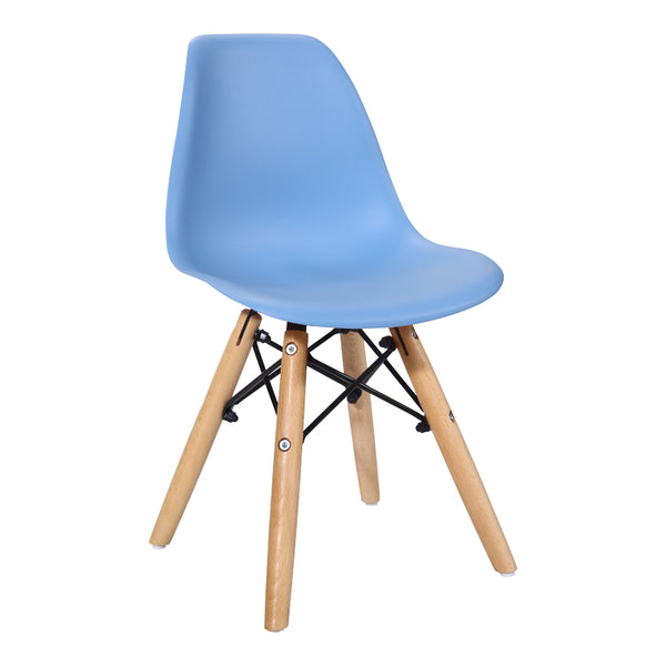 Scaun Julita pentru copii albastru si lemn de fag, Natural, 35x31x58 cm