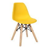 Scaun Julita pentru copii albastru si lemn de fag, Natural, 35x31x58 cm - Galben