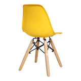 Scaun Julita pentru copii albastru si lemn de fag, Natural, 35x31x58 cm - Galben