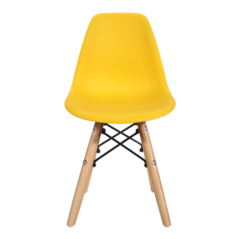 Scaun Julita pentru copii albastru si lemn de fag, Natural, 35x31x58 cm - Galben
