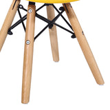 Scaun Julita pentru copii albastru si lemn de fag, Natural, 35x31x58 cm - Galben