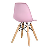 Scaun Julita pentru copii albastru si lemn de fag, Natural, 35x31x58 cm - Roz