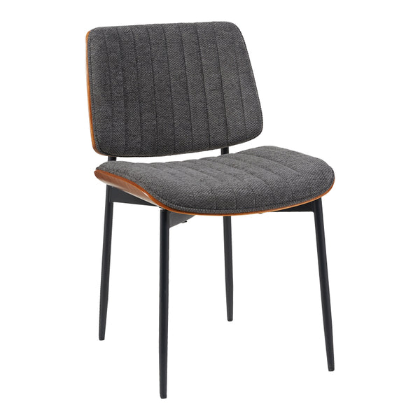 Scaun Kathy, Lemn de Nuc, Gri, 51x58x81 cm