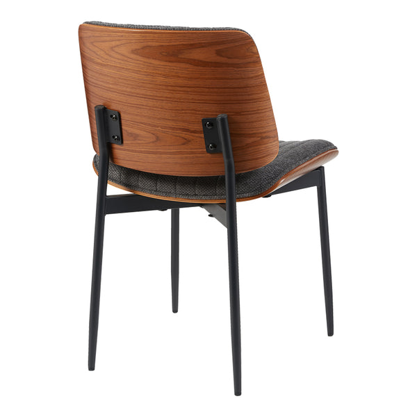 Scaun Kathy, Lemn de Nuc, Gri, 51x58x81 cm