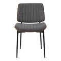 Scaun Kathy, Lemn de Nuc, Gri, 51x58x81 cm, perspectiva suplimentara