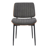 Scaun Kathy, Lemn de Nuc, Gri, 51x58x81 cm