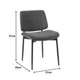 Scaun Kathy, Lemn de Nuc, Gri, 51x58x81 cm