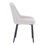Scaun Larissia, Stofa, 53x59x89 cm - Alb