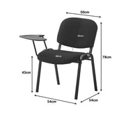 Scaun Lector, Stofa, Negru, 54x54x78 cm, imagine produs 7