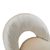 Scaun Lovingo, catifea si metal, 50x47x85 cm - Bej