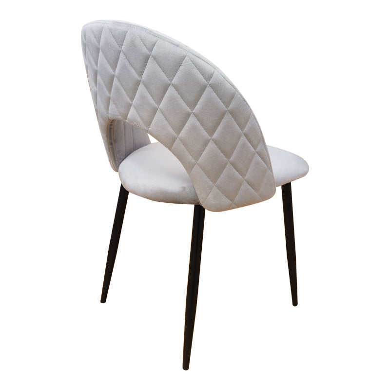 Scaun Lovingo, catifea si metal, 50x47x85 cm - Gri