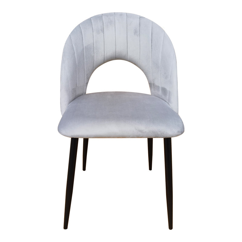 Scaun Lovingo, catifea si metal, 50x47x85 cm - Gri