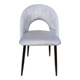 Scaun Lovingo, catifea si metal, 50x47x85 cm - Gri