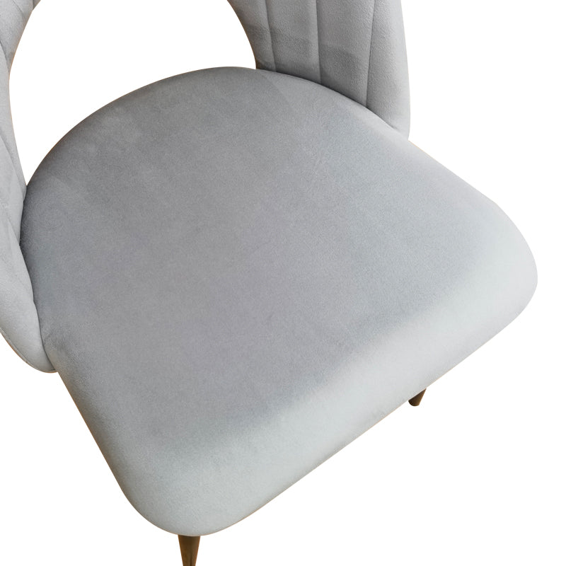 Scaun Lovingo, catifea si metal, 50x47x85 cm - Gri