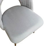 Scaun Lovingo, catifea si metal, 50x47x85 cm - Gri