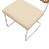 Scaun Lusy pe baza din material, bej-crom, 50x55x82 cm, foto produs