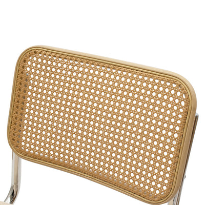 Scaun Lusy pe baza din material, bej-crom, 50x55x82 cm, foto produs 6