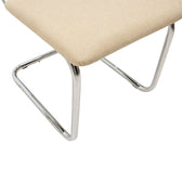 Scaun Lusy pe baza din material, bej-crom, 50x55x82 cm, foto produs 7