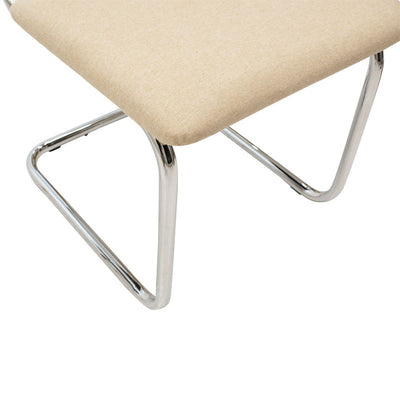 Scaun Lusy pe baza din material, bej-crom, 50x55x82 cm, foto produs 7